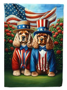 All American Cocker Spaniel Flag Canvas House Size DAC4217CHF - Picture 1 of 4