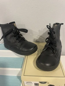 Old Soles Boys Toddler Leather Boots Shoes Swag Style 6005 US 11 AUS 10 Black - Picture 1 of 5