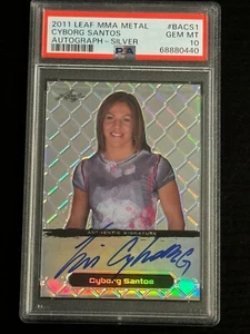 2011 Leaf Metal MMA Silver Autograph Cris Cyborg (Santos) /50 PSA 10 (pop:1) - Picture 1 of 2
