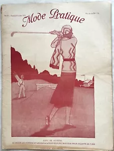 MODE PRATIQUE n° 29 du Samedi 19 Juillet 1930 ancienne revue couture chapeau - Imagen 1 de 4