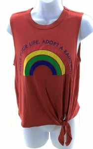 Hippie Chic Women's Burnt Orange T Shirt Sleeveless Sleeve Round Neck Pullover - Picture 1 of 3