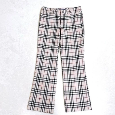 Burberry Blue Label Nova Check Embroidered Horse Logo Pants Beige S Ladies - Image 1 of 4