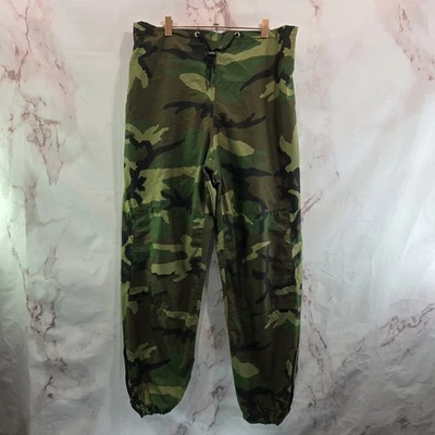 Vintage Camo Pants Mens Large Gore Tex Woodland Jungle Rain Waterproof  - Image 1 of 4