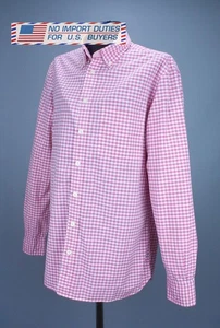 Mens Hackett Pink Gingham Shirt Size S Tailored Fit 100% Cotton - Picture 1 of 15