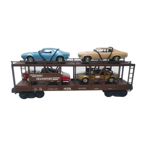 MTH 30-7676 Double Decker two tier Classic Auto Transport with 4 ERTL Cars - Picture 1 of 7