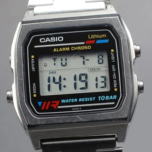Read New Battery Vintage 80's CASIO Alarm Chrono W-780 Men's 33mm Digital Watch - Picture 1 of 11