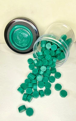 100 Count Hawkins绿色密封蜡珠 — 第 1/3 张图片