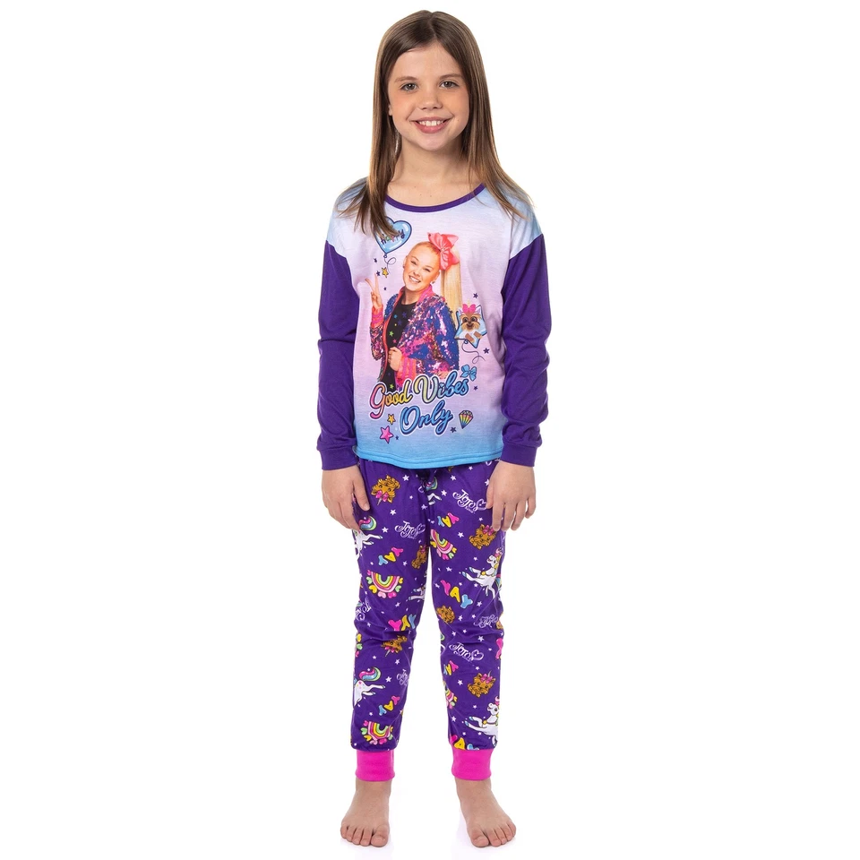 Conjunto de pijama de 2 piezas de camisa y pantalón solo para niñas JoJo Siwa Foto 1 de 4