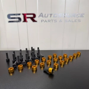 SR Autosource Gold/Black Rocker Cover Dress Up Kit RB20 RB25 RB26 Skyline - Picture 1 of 1