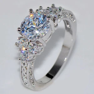 Ring Engagement Popular Size 6-10 Zircon Eight Hearts and Eight Arrow - Picture 1 of 4