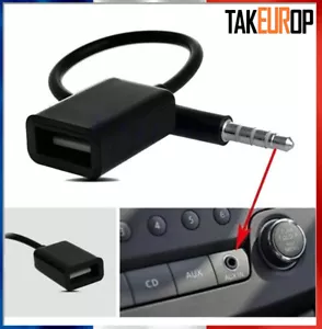 Câble Jack 3.5mm Stéréo Audio Prise Mâle Vers USB 2.0 Femelle Adaptateur New - Imagen 1 de 1