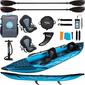 Aqua Spirit Aufblasbares Kajak Board 2024 2 Personen Set 410x86x23cm