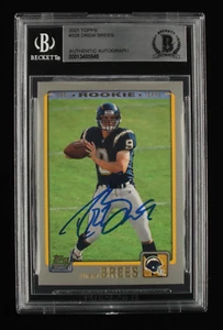 Drew Brees Signed 2001 Topps #328 (BGS) - Rookie Card - Picture 1 of 2
