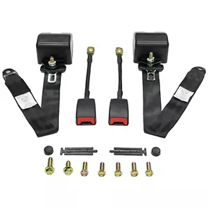 2X Genuine Nissan Navara 3 Point Safety Adjustable Seat Belt Strap Car Black - Picture 1 of 8
