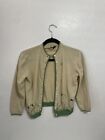 Vintage 1950s Altmann Of Vienna 100% Cashmere Button Up Floral Cardigan Sweater