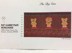 PAT GARRETSON HEIRLOOM SMOCKING PLATE # 001- THE BIG CATS - Picture 1 of 2