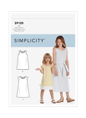 SIMPLICITY 9120 CHILD'S & GIRLS DRESSES Sewing Pattern Sizes 3-6 & 7-14 - Image 1 of 4