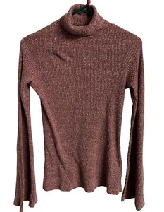 Xhilaration Sweater Womens Medium Purple Pink Ribbed Long Sleeved Turtleneck - Picture 1 of 6