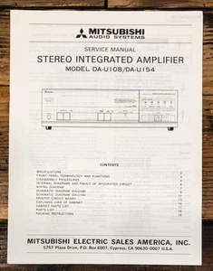 Mitsubishi DA-U108 DA-U154 Amplifier Service Manual *Original* - Picture 1 of 1