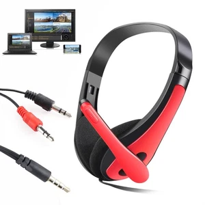 Stereo For PC Computer Phone Microphone Headset Head Headphone 3.5mm Headset - Afbeelding 1 van 15