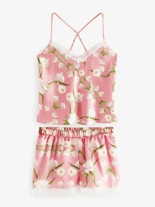 TED BAKER PINK ROSE FLORAL CAMI SHORTS PYJAMAS SET SIZE 16 NEW - Picture 1 of 7