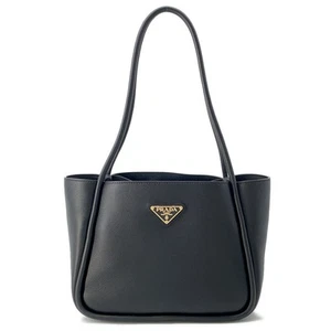 PRADA Mini Shopping Tote Bag Soft Grain Leather Black 1BG539 - Picture 1 of 13