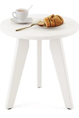 Mesa auxiliar de exterior HDPE blanca redonda Adirondack 16,7” pequeña de plástico para patio Foto 1 de 4