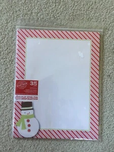 NEW! Gardner Snowman Stationary 35 Count Red Stripes Christmas Winter Holiday - Picture 1 of 3