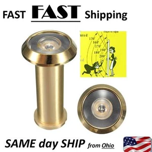 Adjustable Home Security 180 Degree Wide Angle Door Viewer Gold Sight Peephole - Picture 1 of 10