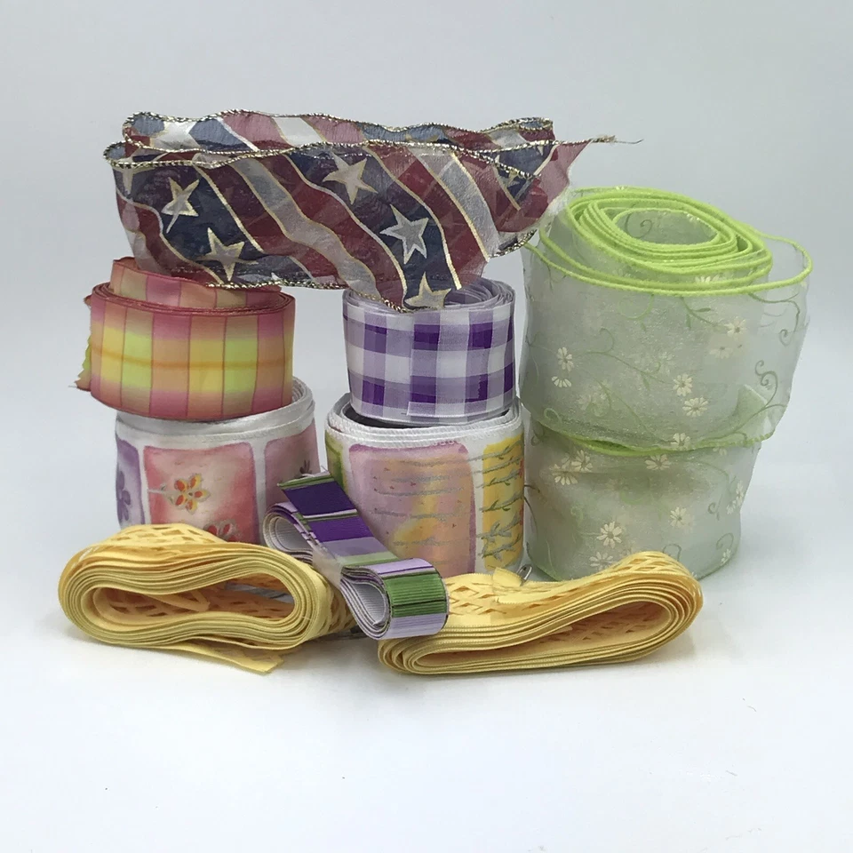 Spools of Ribbon Scrapbooking Trim Multiple Colors & Sizes Lot of 10 Pieces - Image 1 of 4