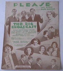 Please ( The Big Broadcast ) 1932 Sheet Music - Picture 1 of 1