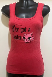 Women Tank Top "I've got a killer P***Y" - Faded Red color Wife beater Top - New - Picture 1 of 5