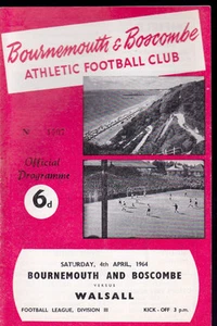 Bournemouth V Walsall 1963/64 04-04-1964 División 3 - Imagen 1 de 1