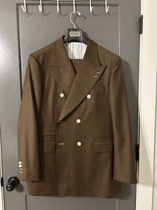 Custom Made Men's Brown Orianus Collection Suit 48L - Picture 1 of 7