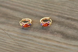AamiraA 18K vergoldet mehrfarbig Zirkon AAA + Messing Designer Ohrringe Reifen - Bild 1 von 10