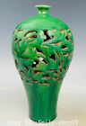 10.2" Old Song Dynasty Ding Kiln Porcelain Hollow Flower Pattern Vase Bottle