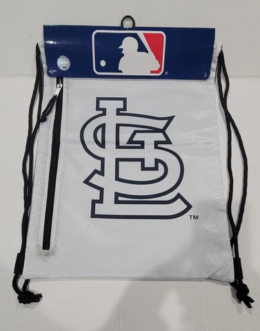 ST LOUIS CARDINALS MLB Double Sided W/Zipper Cinch Drawstring Backpack Backsack Cover