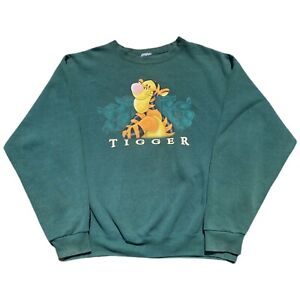 Vintage Disney Crewneck Sweatshirt Tigger 90s Green  XL