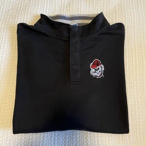 Men’s Black Champion Georgia Bulldogs Henley Snap Pullover NCAA Size XL GA - Picture 1 of 8
