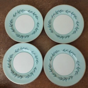 Set of Four, 1940s, Johnson Bros, Turquoise 'Bridal Leaf' Side Plates, 18cm - Picture 1 of 7