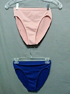 RHONDA SHEAR women stretch pink & blue 4% spandex classic panties size Large New - Picture 1 of 8
