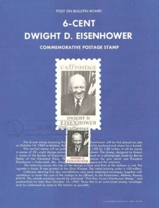 #1383 6c Dwight Eisenhower Stamp Poster- Unofficial Souvenir Page Flat - Picture 1 of 1