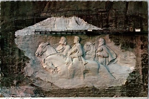 Vintage Continental Georgia GA Stone Mountain Confederate Civil WarPostcard CON3 - Picture 1 of 2