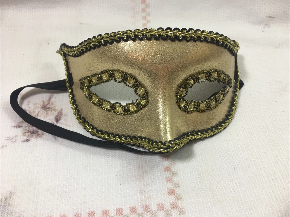 Disfraz Mascarada Máscara Mardi Gras Fiesta Máscara Mascarada (Color Dorado) Foto 1 de 4