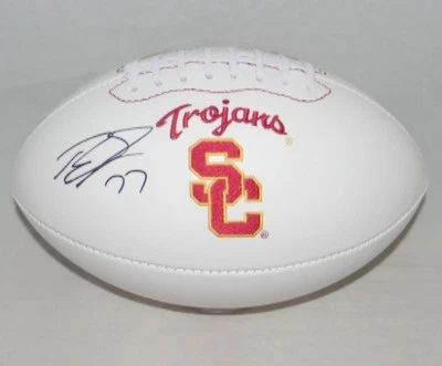 TYRON SMITH AUTOGRAPHED SIGNED USC TROJANS WHITE LOGO FOOTBALL JSA - Image 1 of 2