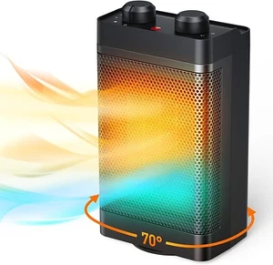 Cnkeeo Electric Heater,1500W Portable Fan Heater, 3 Modes, Energy Efficient, 70° - Picture 1 of 7