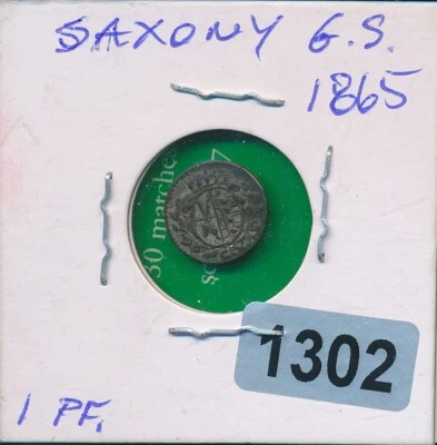 GERMANY - STATE - SAXONY - 1865 - 1 PF. -#1302 - Image 1 of 2
