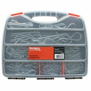 TECHPRO 300765 Coffret goupilles beta 145 pièces acier zingué blanc *NEUF* - Imagen 1 de 2