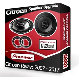 Citroen Relay Front Door Speakers Pioneer car speakers + Adaptor pods 300W - Picture 1 of 1
