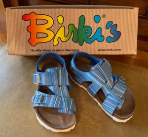 BIRKENSTOCK-Sandalen, Gr.27, Stripe Pattern Aqua, neu im Originalkarton - Bild 1 von 4